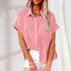 Lichtgewicht damesblouse met korte mouwen