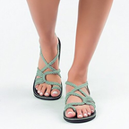 Palm leaf platte sandalen