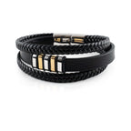 Leren herenarmband met magnetische sluiting