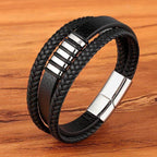 Leren herenarmband met magnetische sluiting