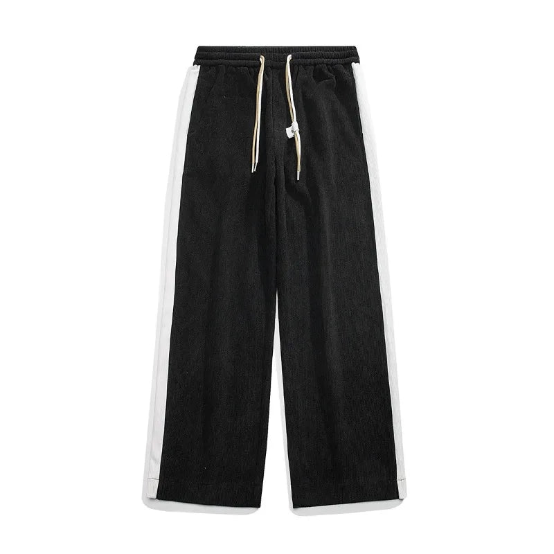 Darius | Losse corduroy herenjogger met zijstreep
