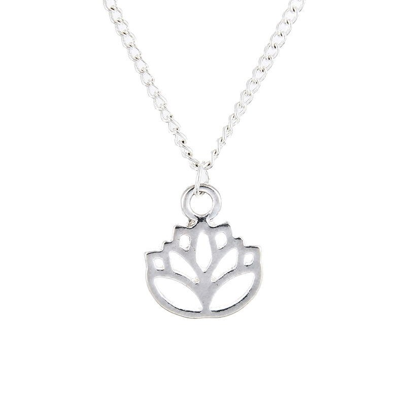 Geluks lotus ketting – materiaal: Zinklegering, verguld of verzilverd — afbeelding 2
