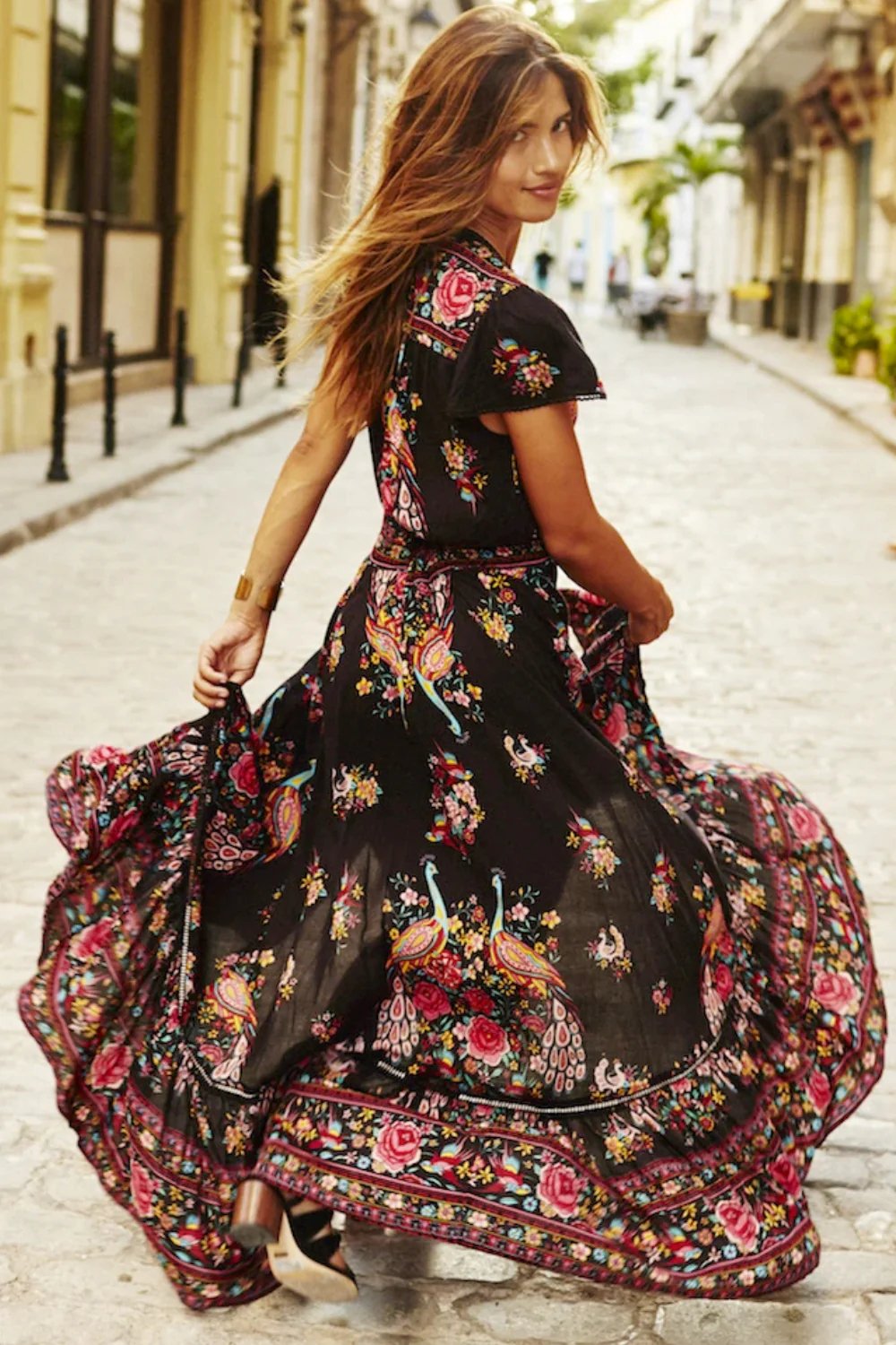 Germaine | Damesjurk met bloemenprint en verstelbare taille