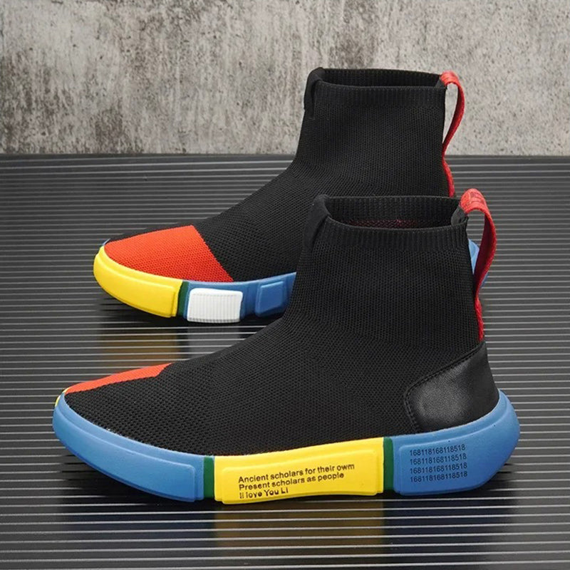 Lichte herensneakers in sok-stijl