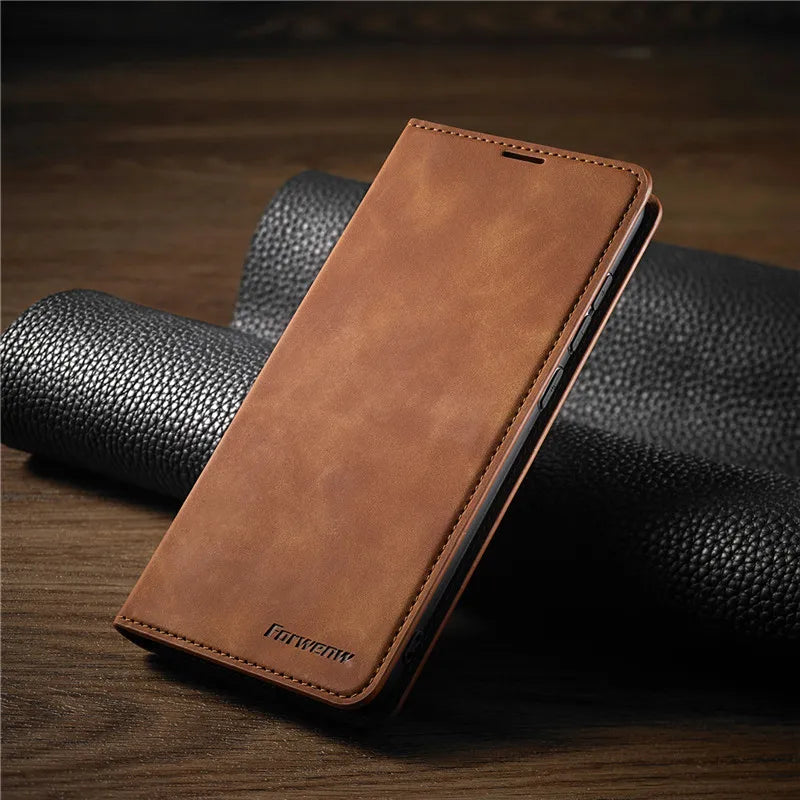Leren iPhone-hoes met magnetische sluiting