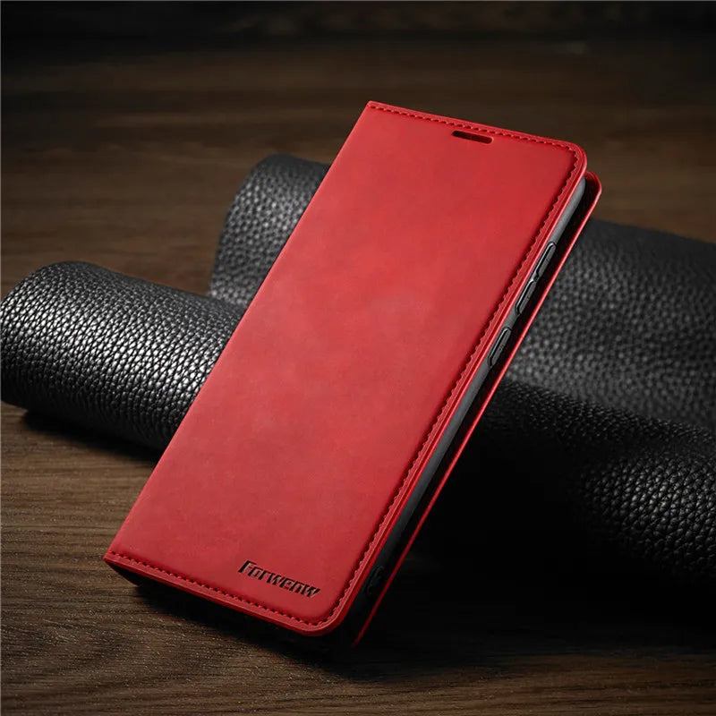 Leren iPhone-hoes met magnetische sluiting