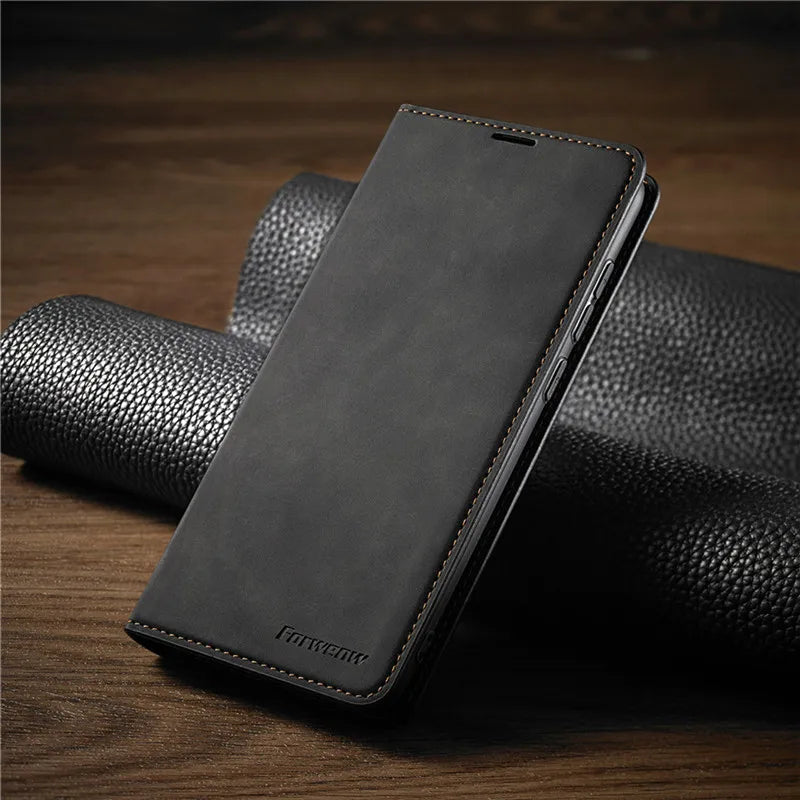 Leren iPhone-hoes met magnetische sluiting