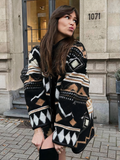 Dames herfstjas met print
