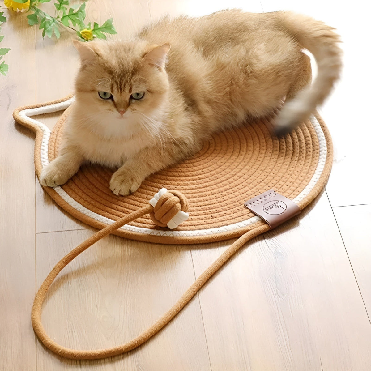 Katoenen katten krabmat van touw