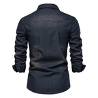 Elastisch katoenen denim overhemd