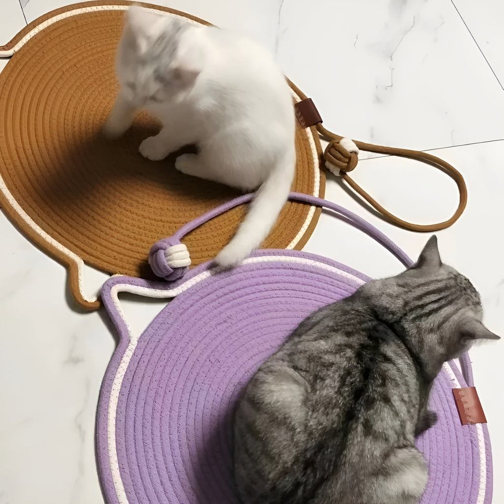 Katoenen katten krabmat van touw