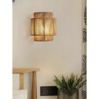 Eigentijdse rotan geweven wandlamp