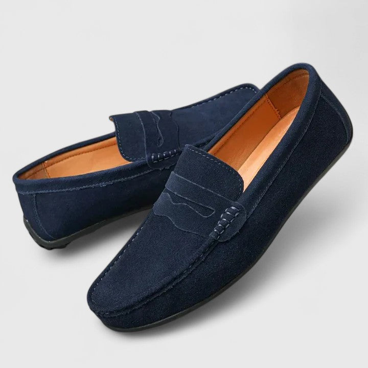 Lichte herenloafers met rubberen zool