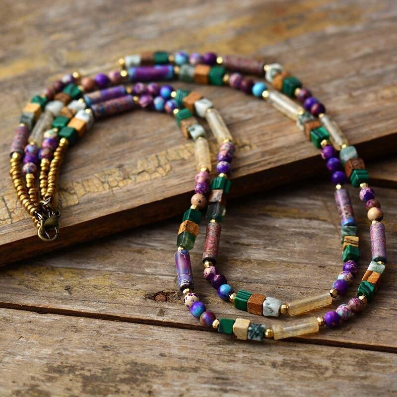 Edelsteen choker ketting