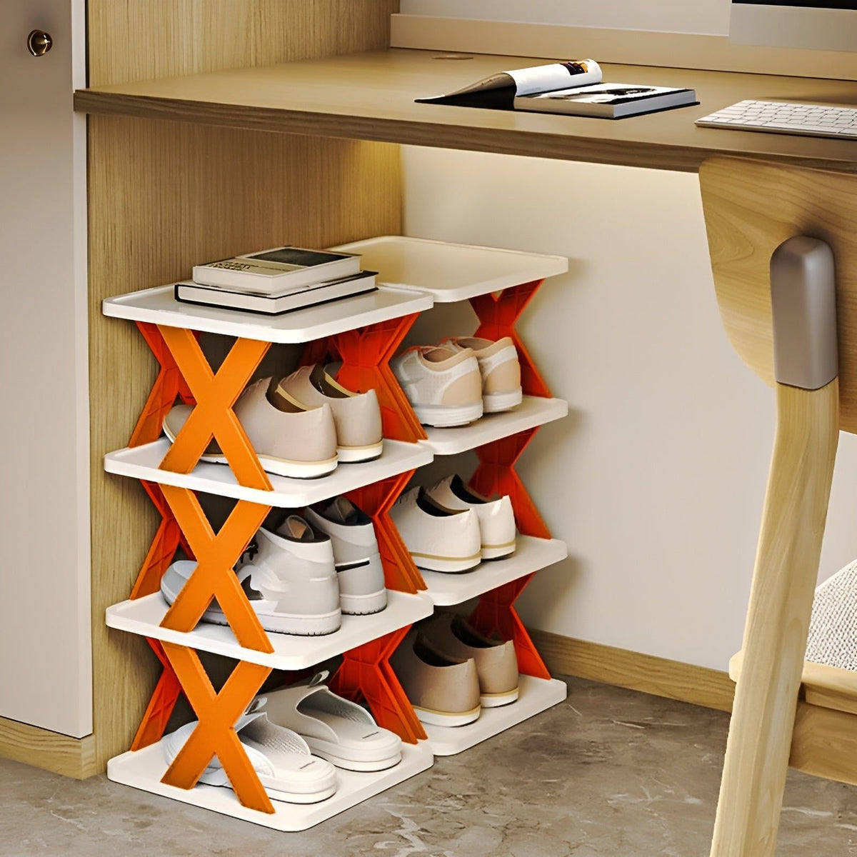 Multifunctioneel en opvouwbaar schoenenrek