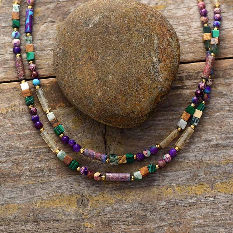 Edelsteen choker ketting