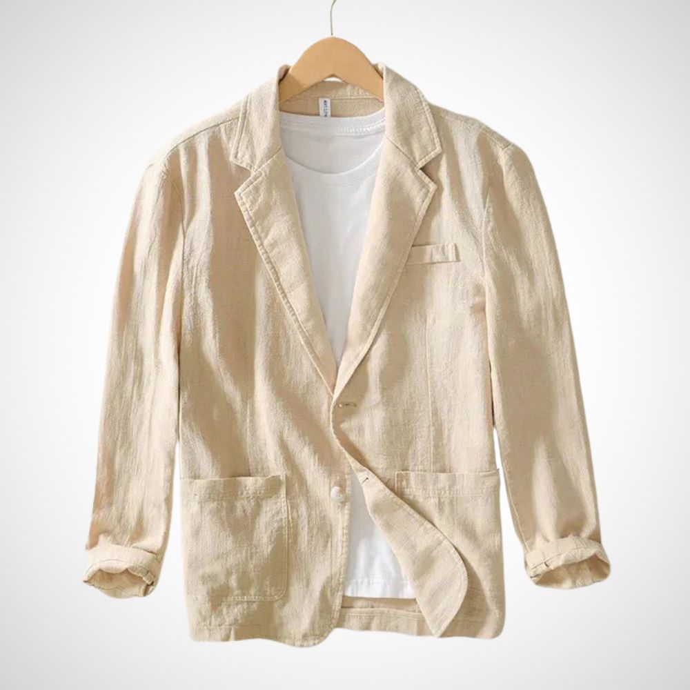 Lichte heren linnen blazer van katoenmix