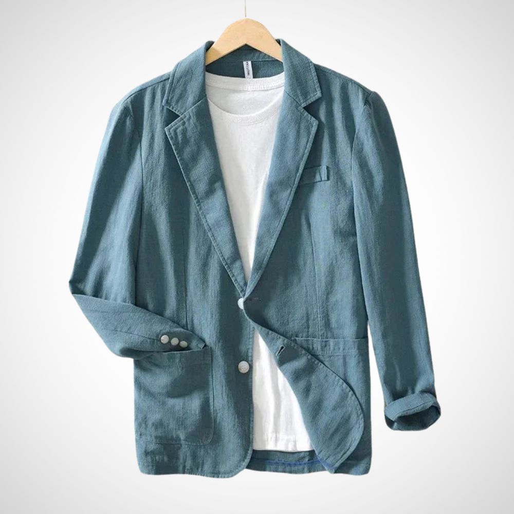 Lichte heren linnen blazer van katoenmix