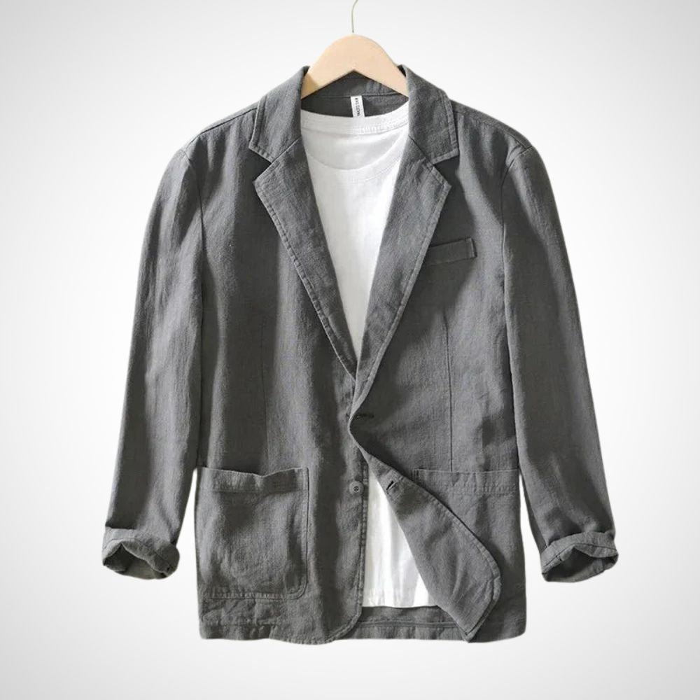 Lichte heren linnen blazer van katoenmix