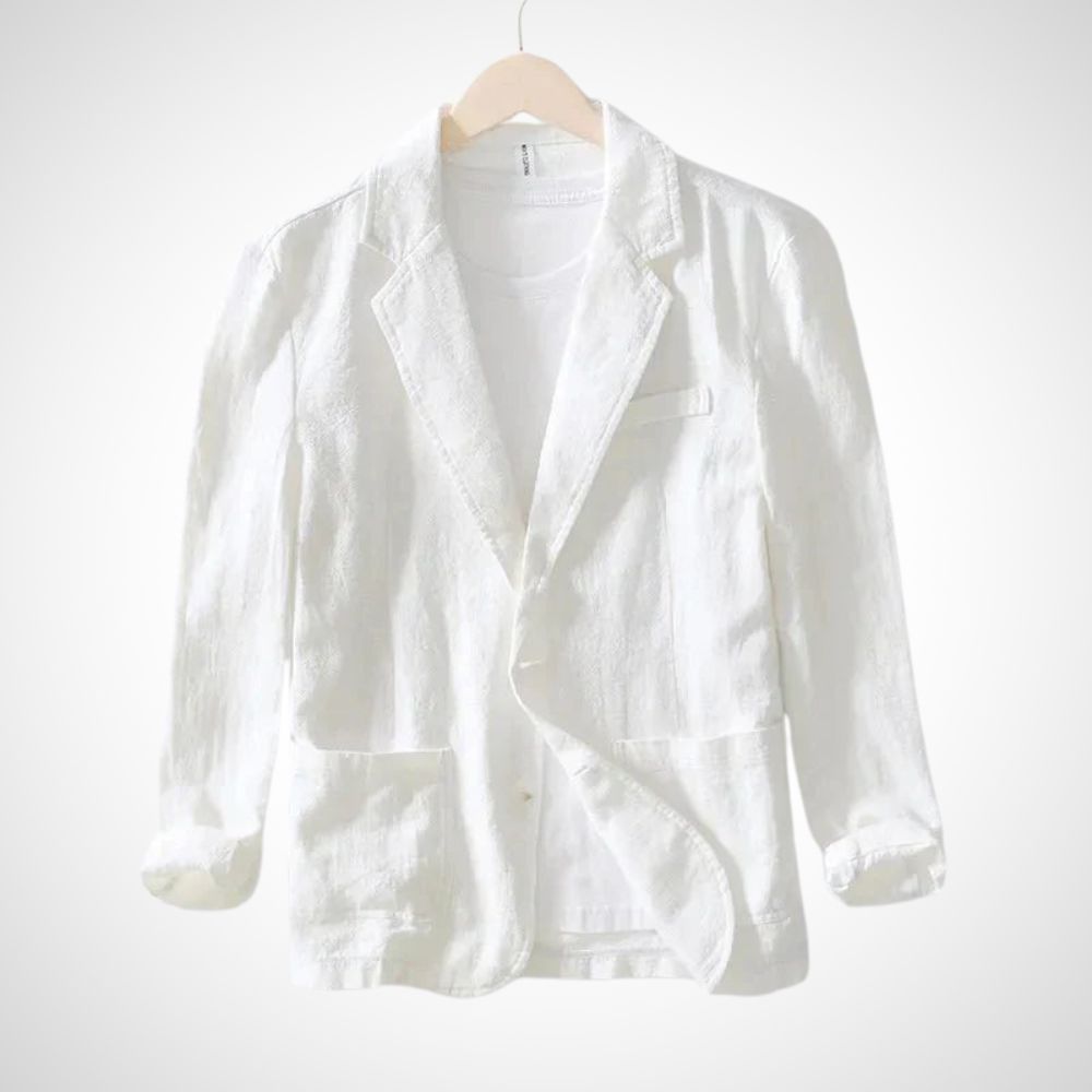 Lichte heren linnen blazer van katoenmix
