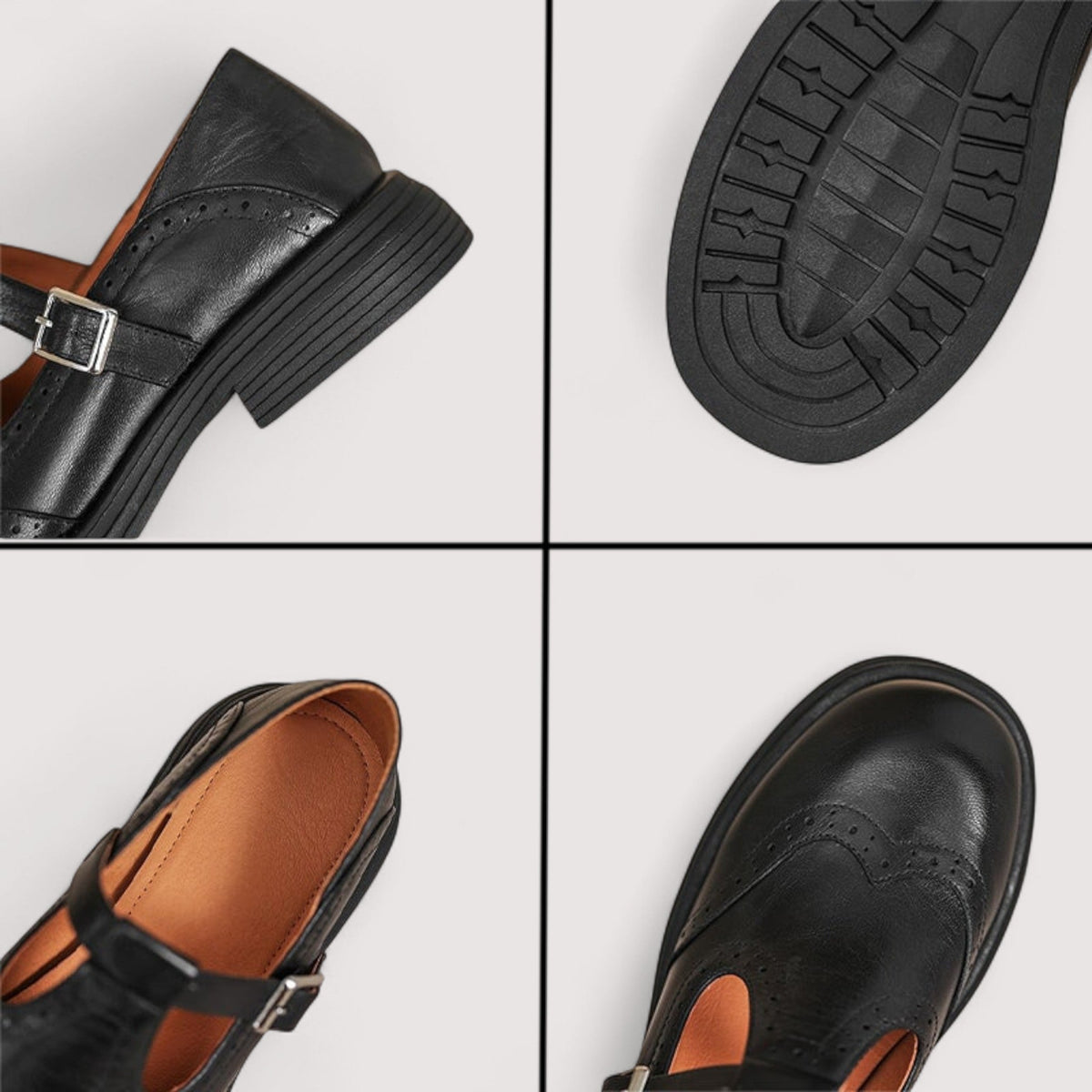Leren Mary Jane-schoenen met gesp