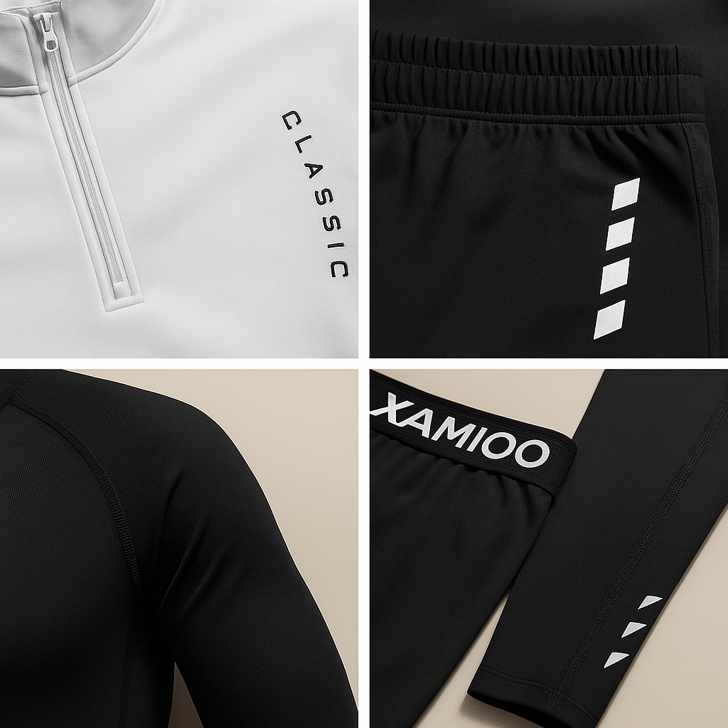 Zinedine | Herensportset met kwart-ritstop, legging en short
