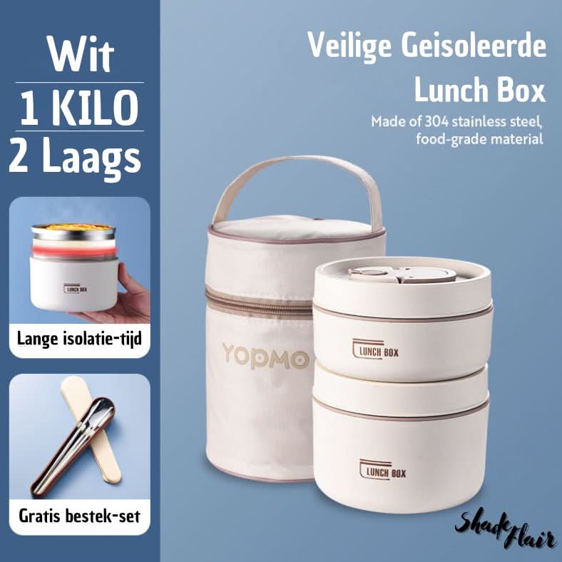 Draagbare geïsoleerde maaltijdcontainerset
