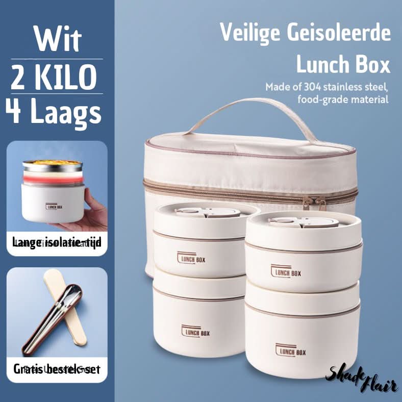 Draagbare geïsoleerde maaltijdcontainerset