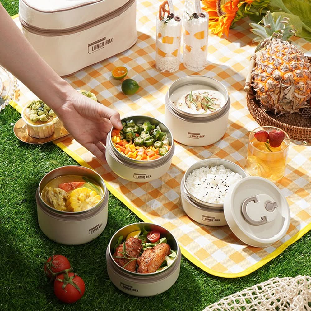 Draagbare geïsoleerde maaltijdcontainerset