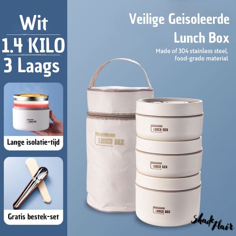 Draagbare geïsoleerde maaltijdcontainerset