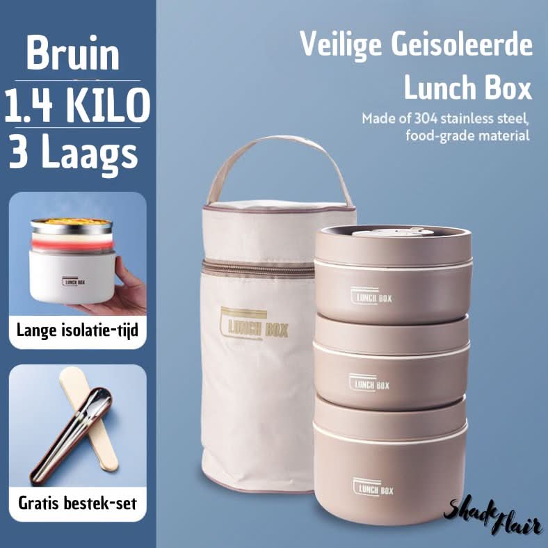 Draagbare geïsoleerde maaltijdcontainerset