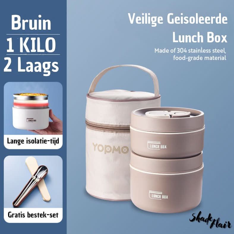 Draagbare geïsoleerde maaltijdcontainerset
