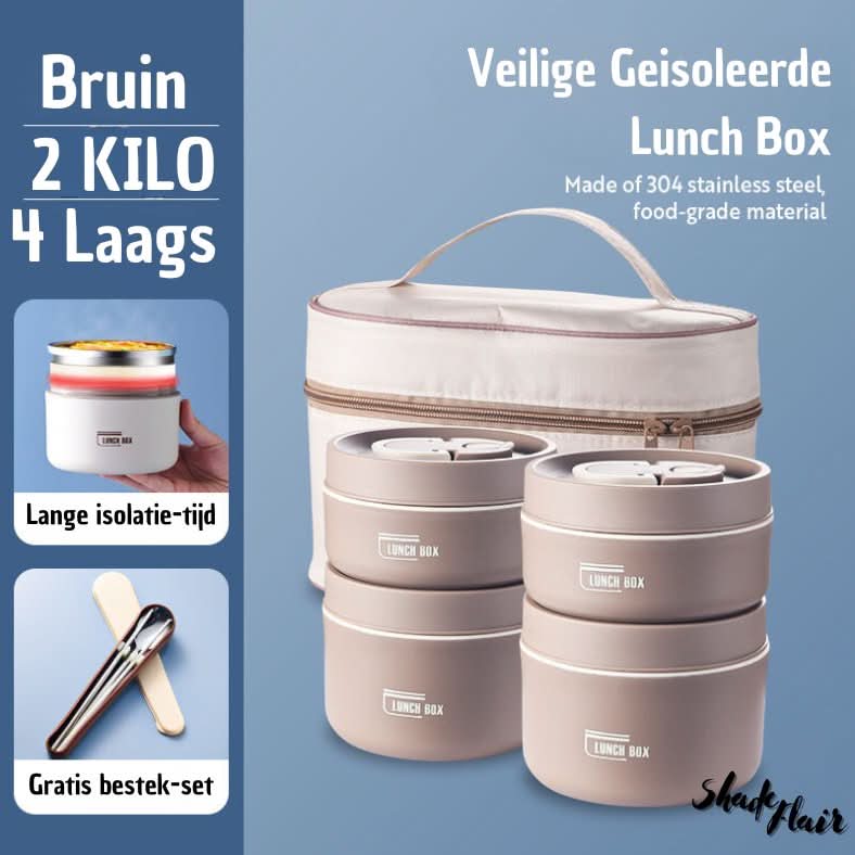 Draagbare geïsoleerde maaltijdcontainerset