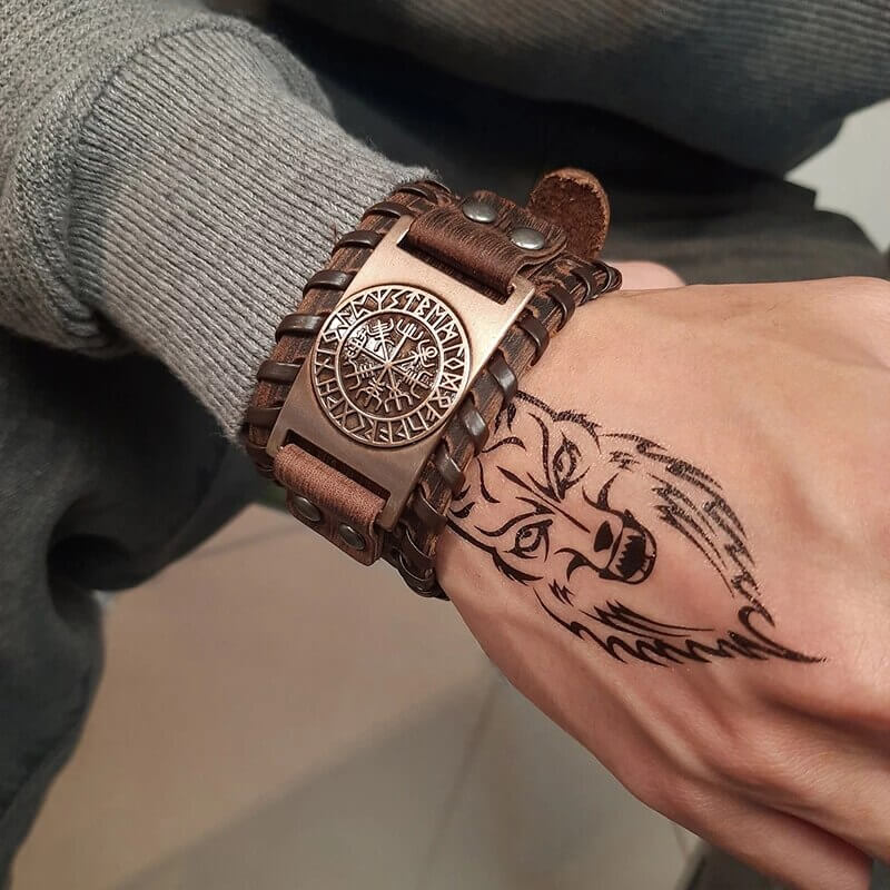 Viking leren armband