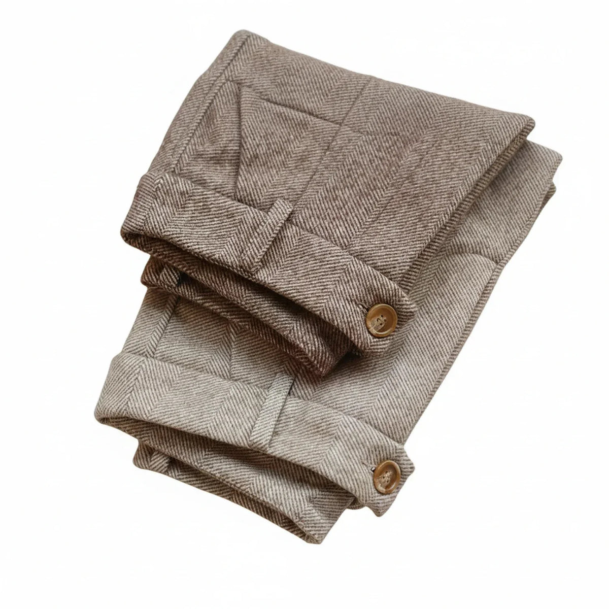 Alvin | Rechte herenpantalon met visgraatpatroon