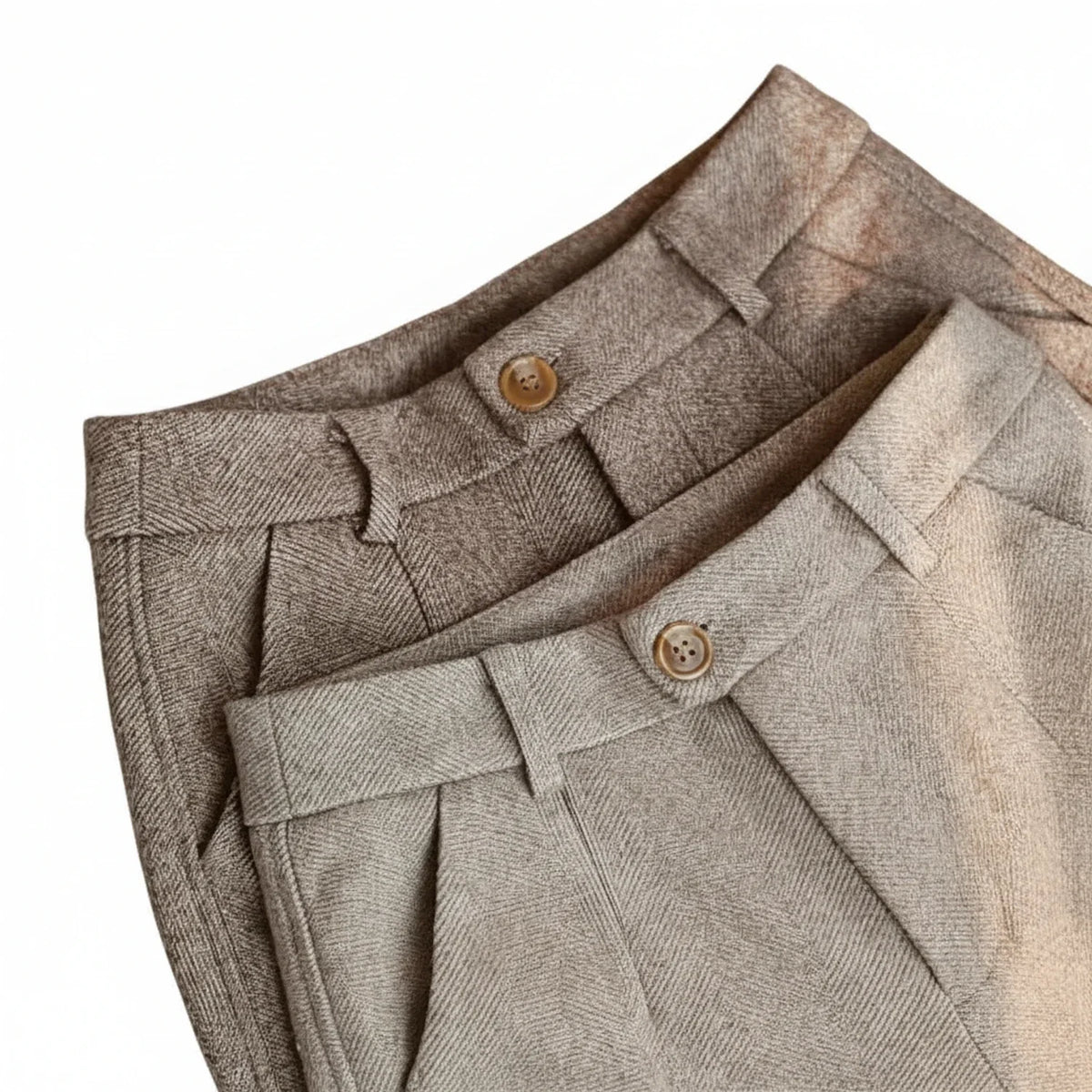 Alvin | Rechte herenpantalon met visgraatpatroon