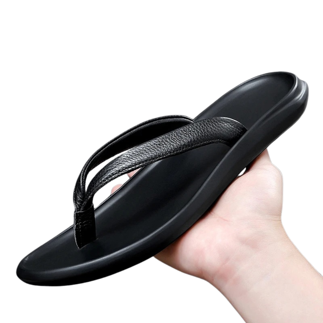Antislip & stijlvolle herenslippers van leer voor de zomer
