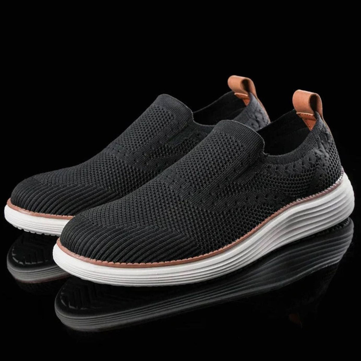Gebreide hereninstapsneakers met flexibele zool