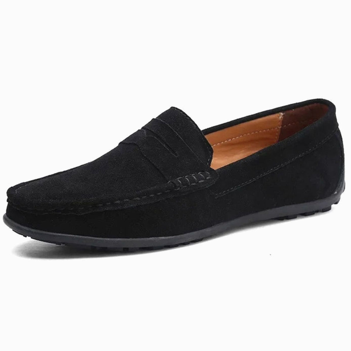Herenloafers van suède met penny-detail, instapmodel