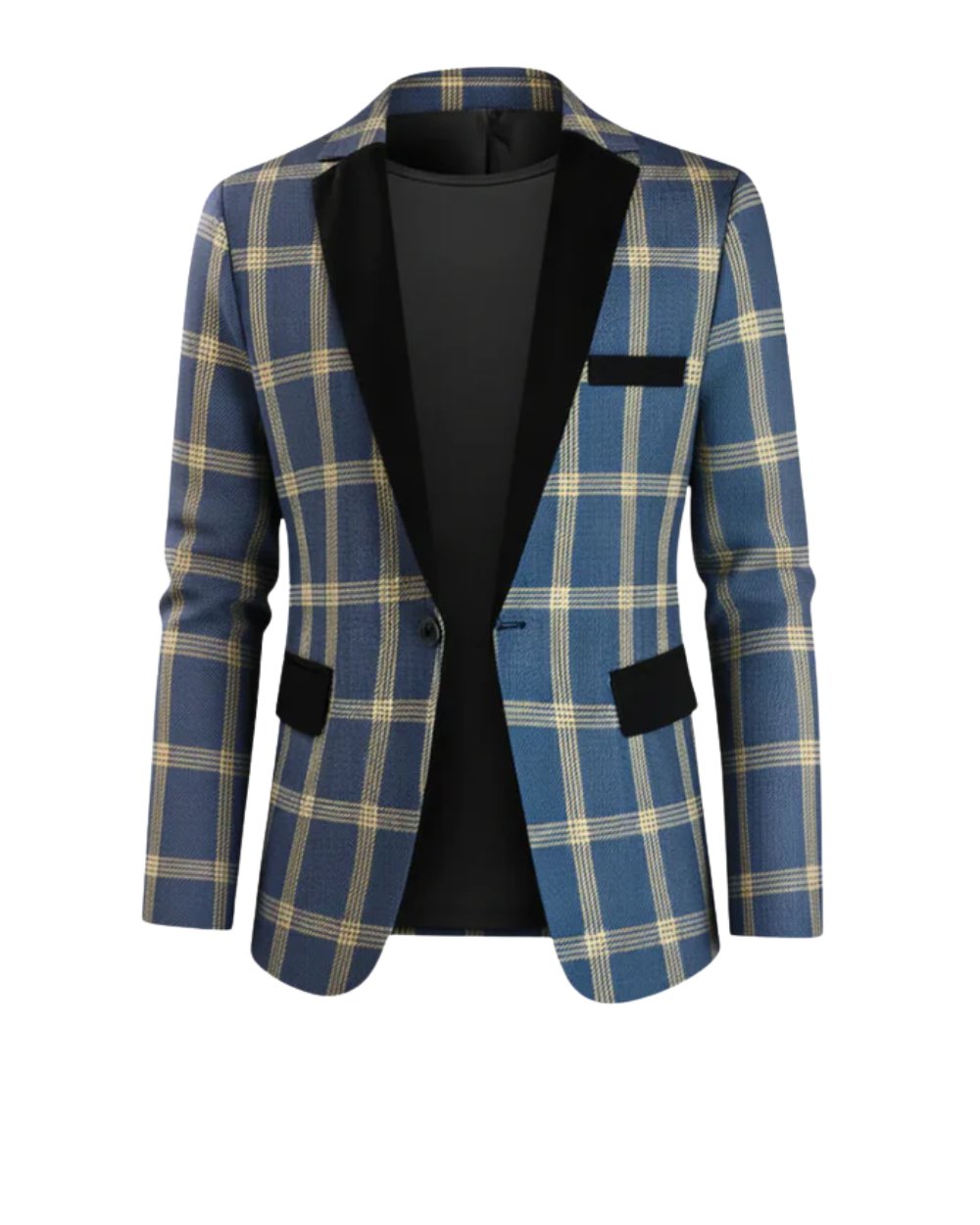 Dorian | Geruite herenblazer met contrasterende revers