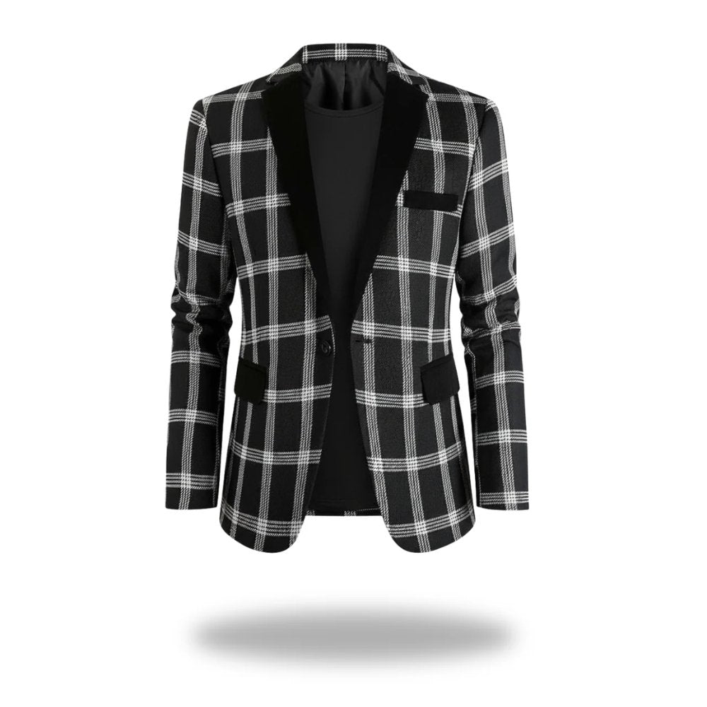 Dorian | Geruite herenblazer met contrasterende revers