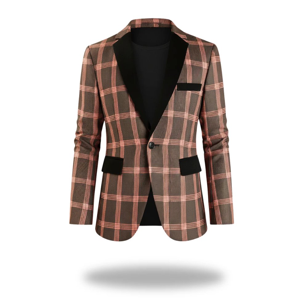 Dorian | Geruite herenblazer met contrasterende revers