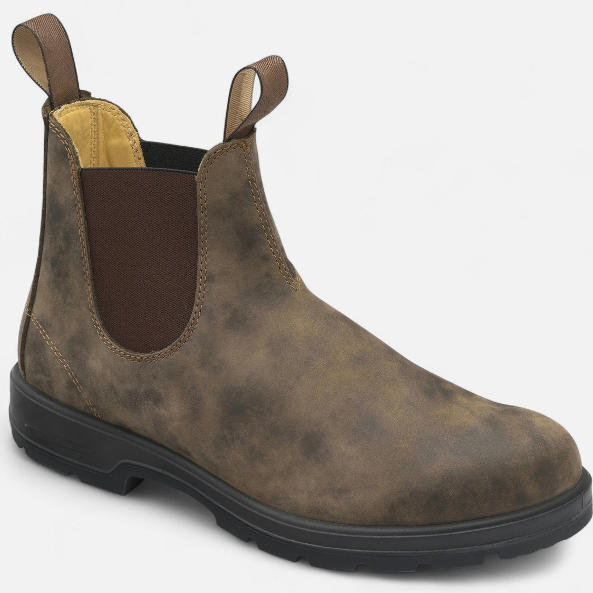 Leren herenchelseaboots met elastische zijpanelen