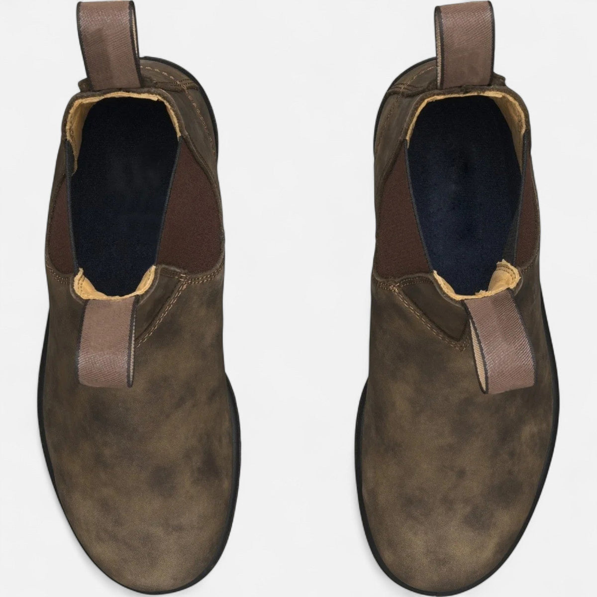 Leren herenchelseaboots met elastische zijpanelen