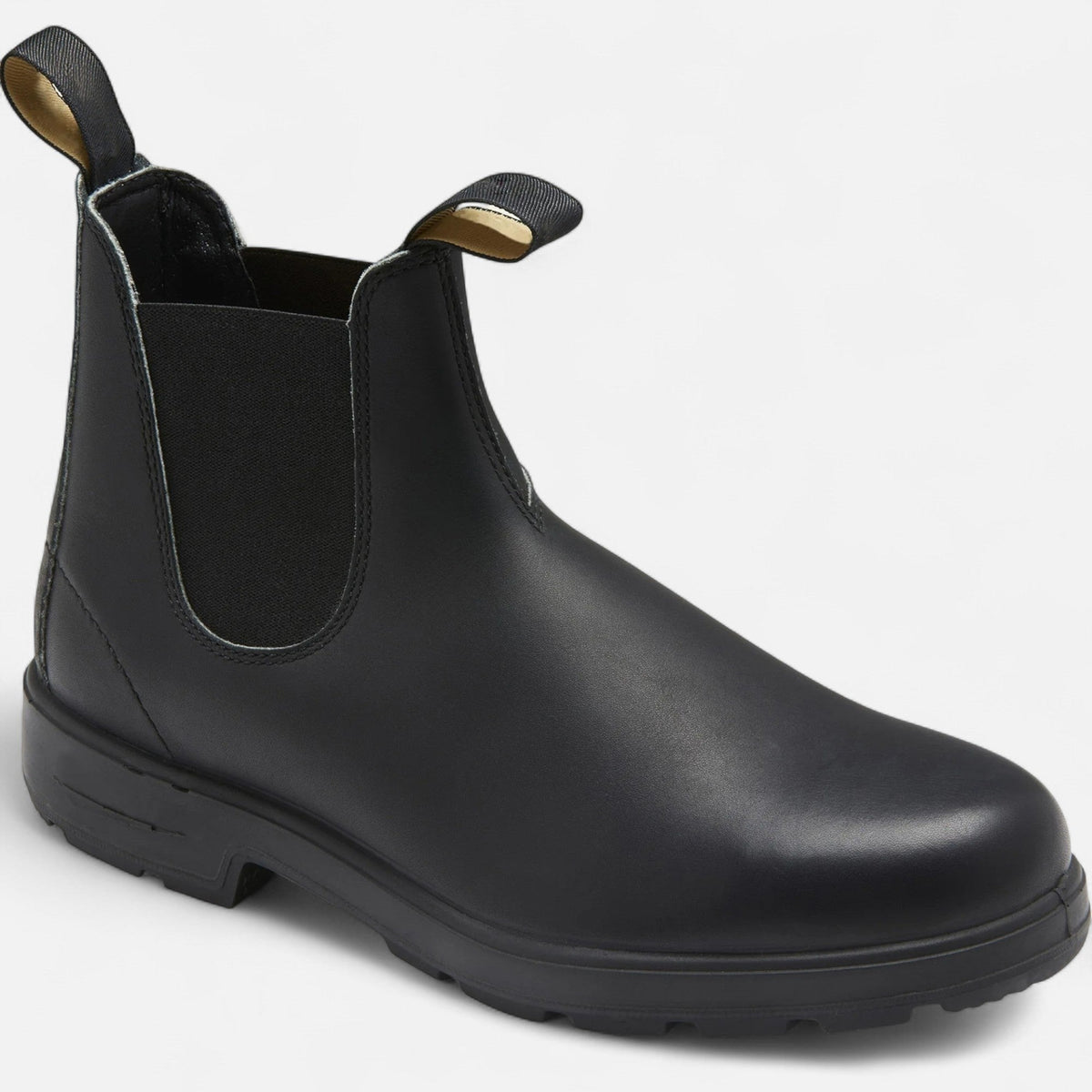 Leren herenchelseaboots met elastische zijpanelen