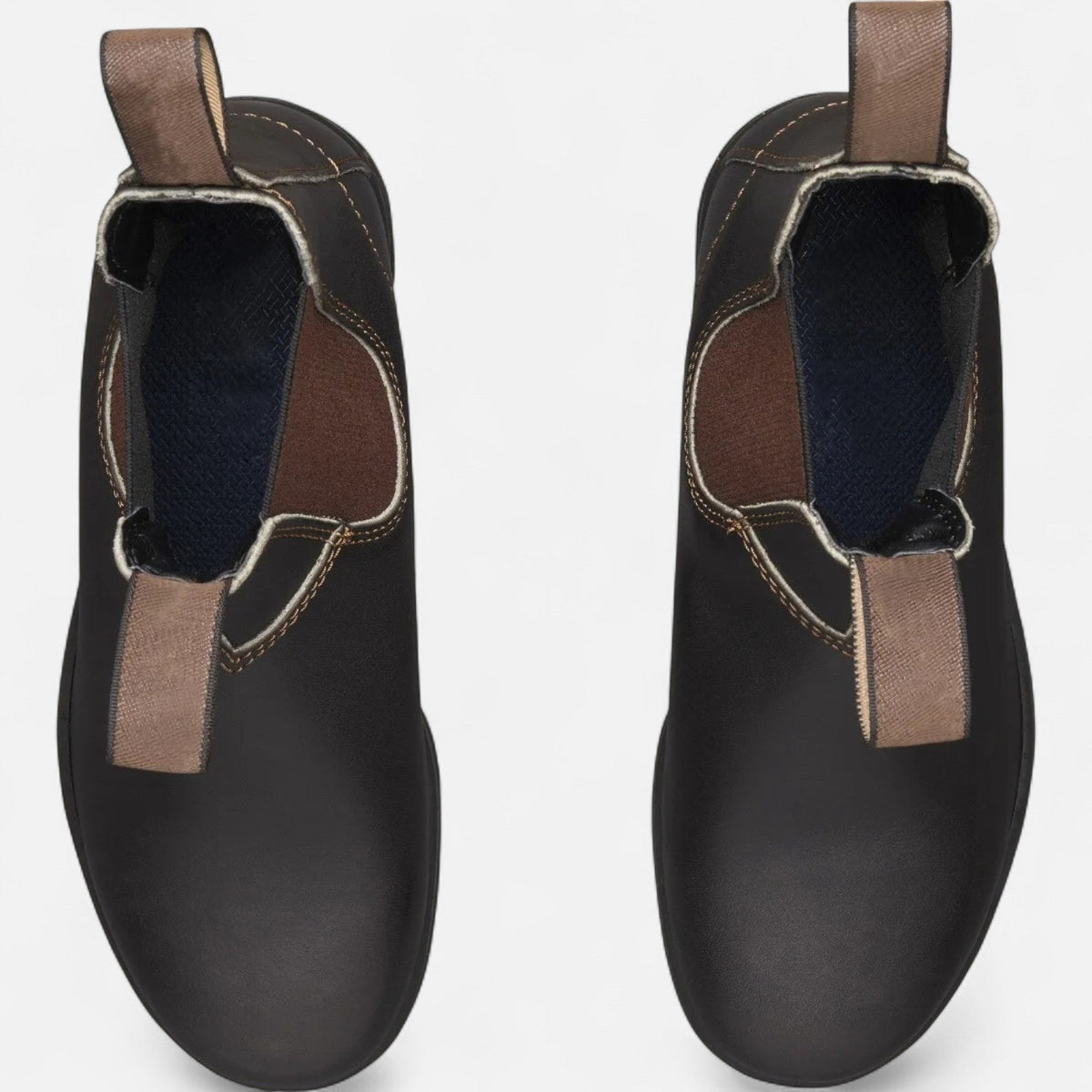Leren herenchelseaboots met elastische zijpanelen