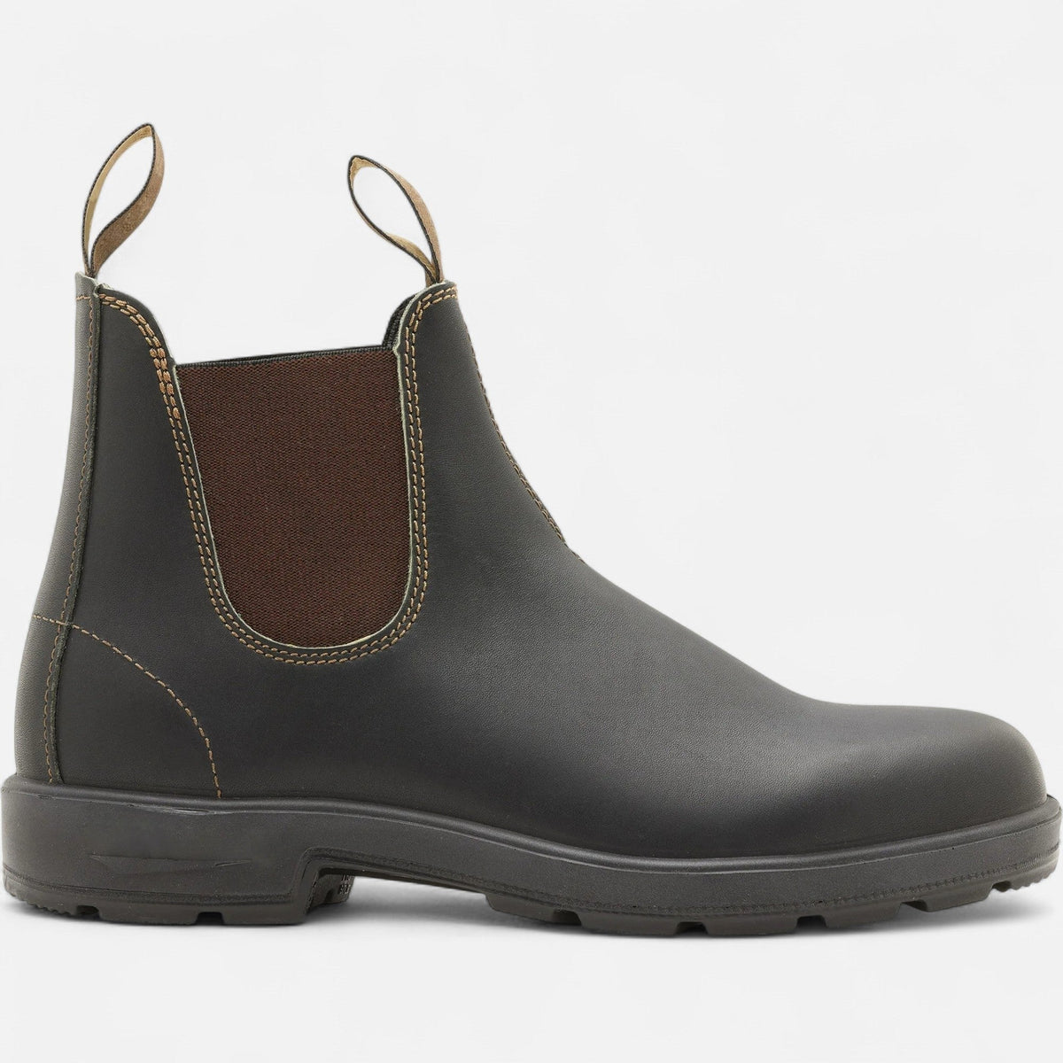 Leren herenchelseaboots met elastische zijpanelen
