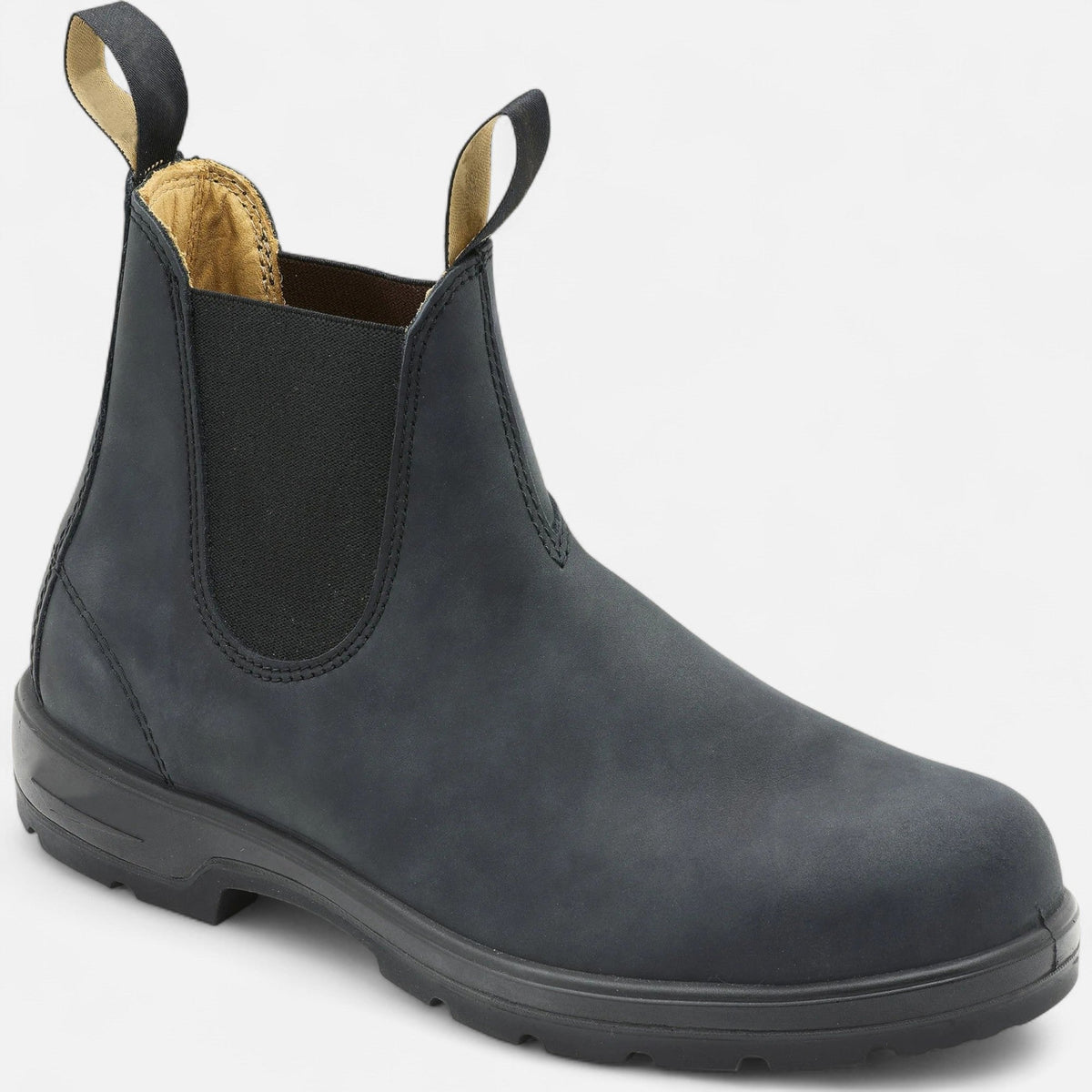Leren herenchelseaboots met elastische zijpanelen