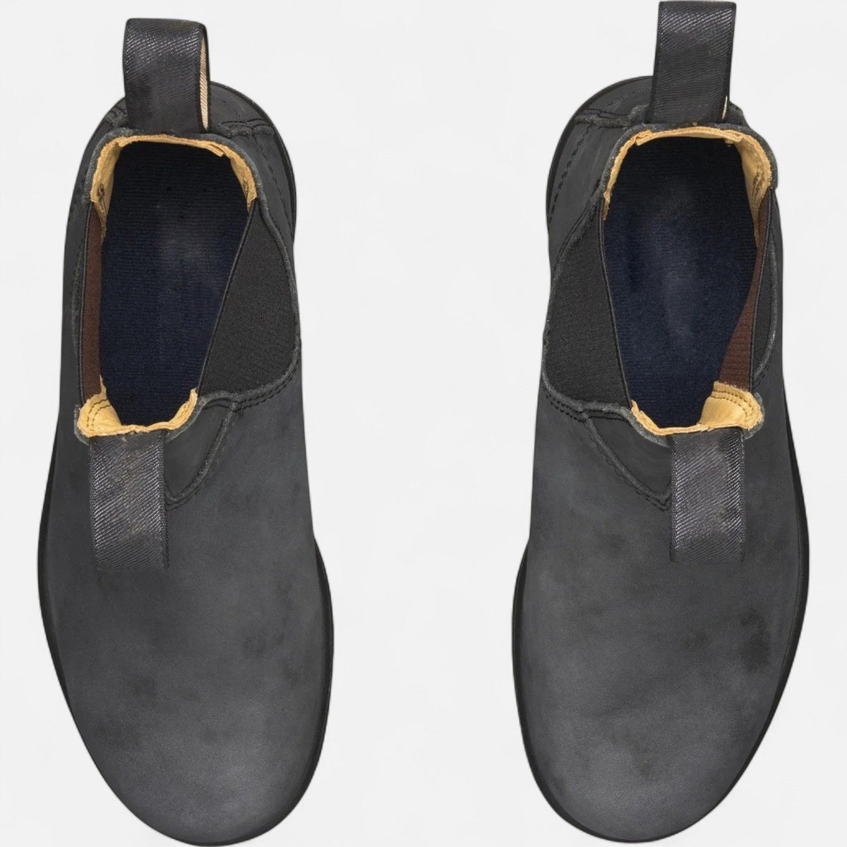 Leren herenchelseaboots met elastische zijpanelen