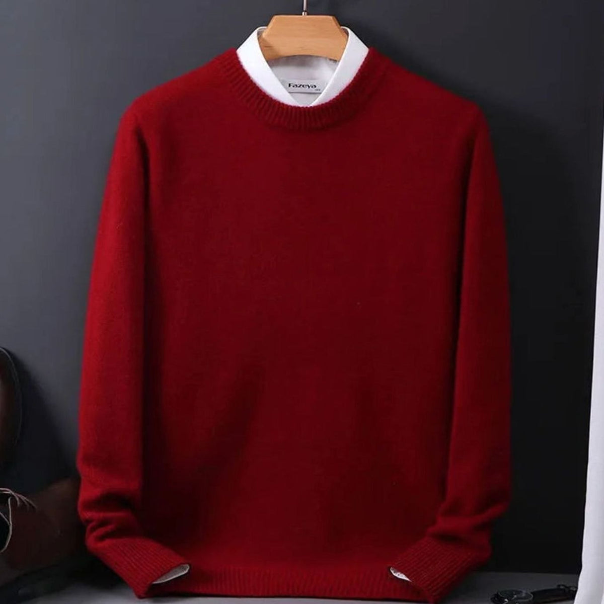 Bruno | Oversized gebreide herentrui met ronde hals